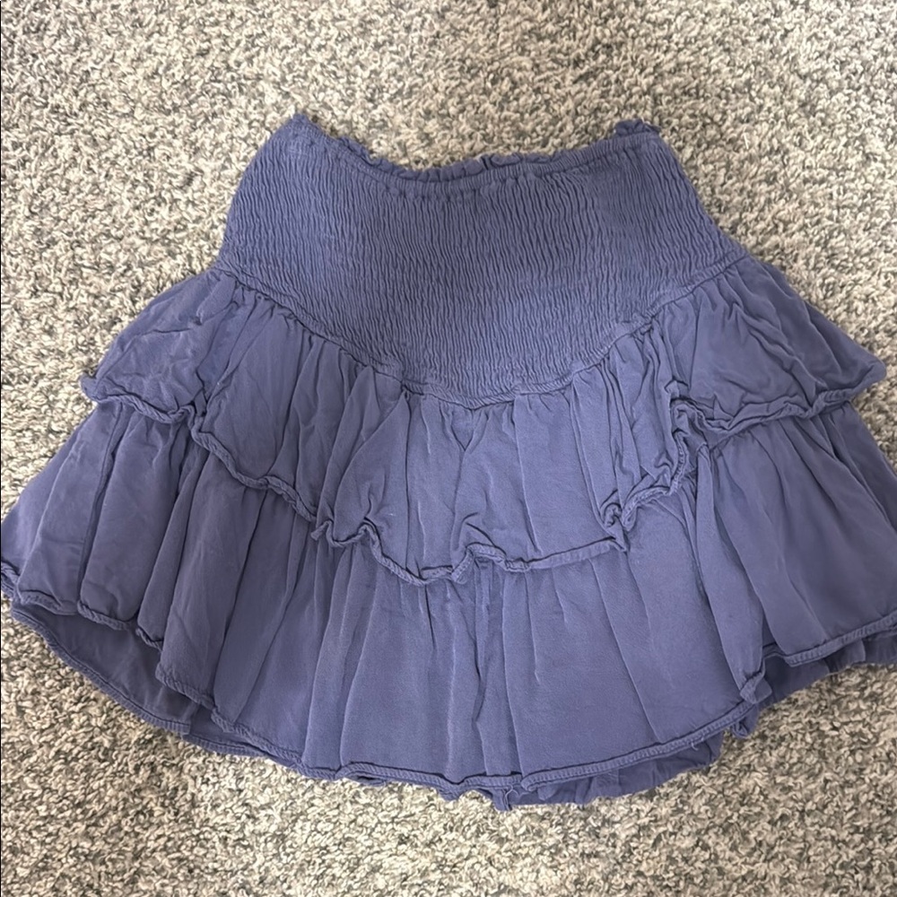 Elegant Blue Ruffled Skirt